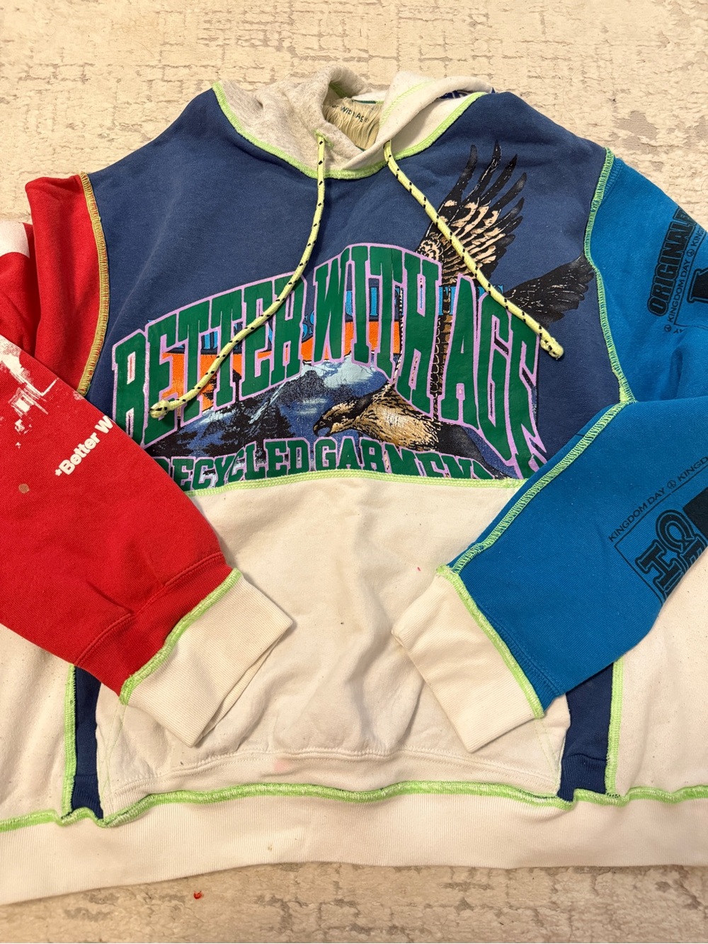 BETTER WITH AGE Eagle Graphic Hoodie with 'Better With Age' Text